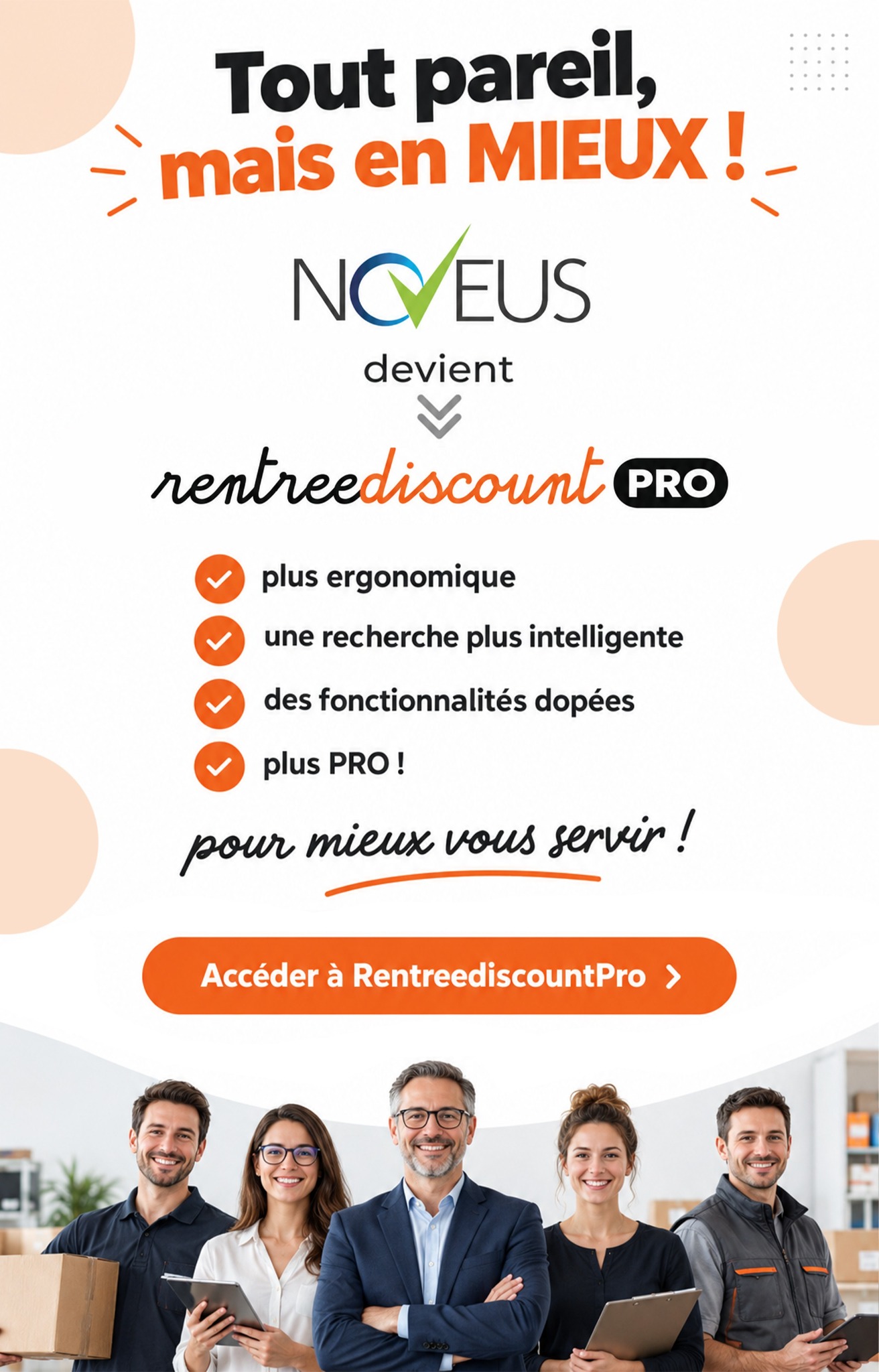 Noveus devient Rentrée Discount Pro